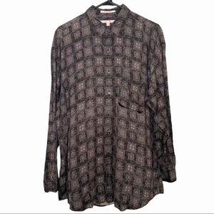 VTG Perry Ellis Charcoal Gray Long Sleeve Shirt